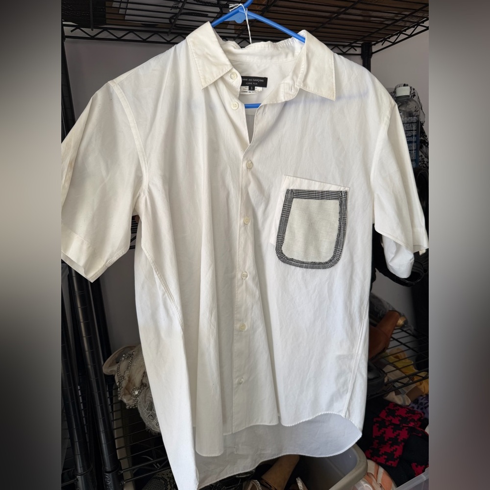 Comme des Garcons White Casual Button Down Shirt